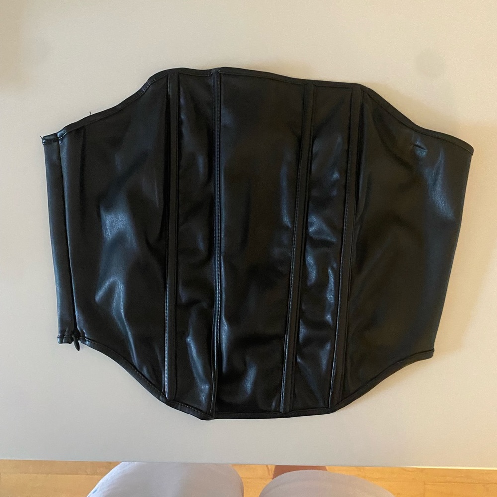 Faux Leather Bustier Tube Top